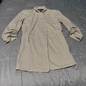 Rachel Zoe Houndstooth open front blazer jacket with ruched sleeves women’s Xs